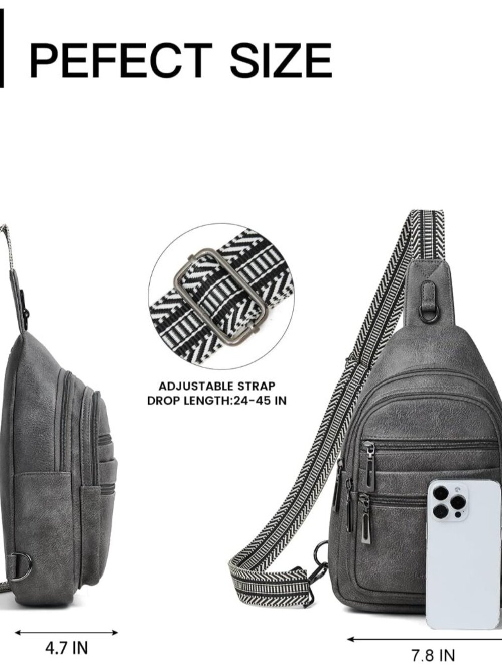 Sling Bag for Women Crossbody Bags Sling Purse Cross Body Backpack Vegan Leather - Picture 3 of 9